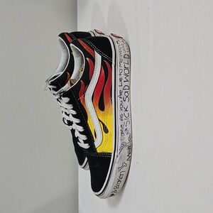 Vans old skool flames customized shoes